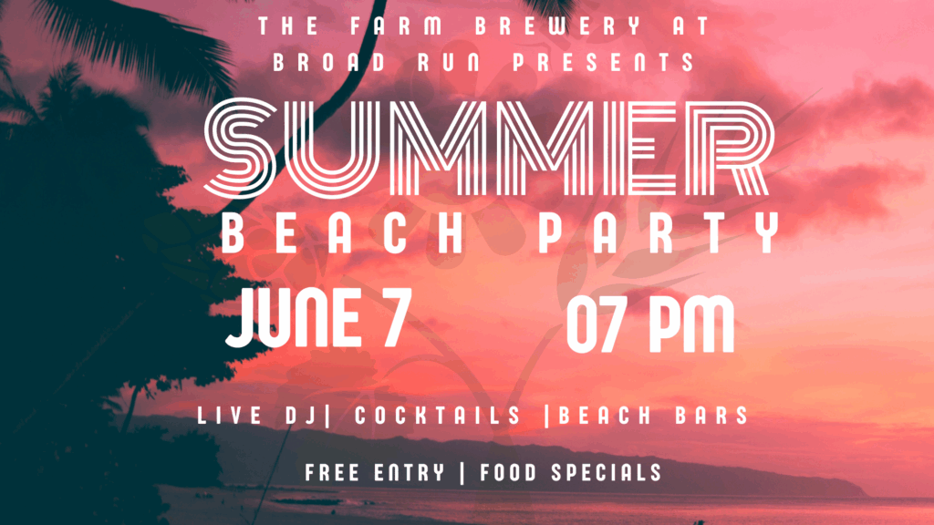 modern summer beach party flyer (16 x 9 in)