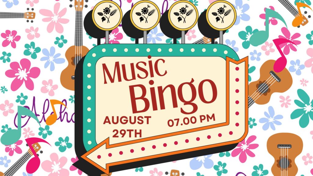 green and orange retro bingo night flyer (16 x 9 in)