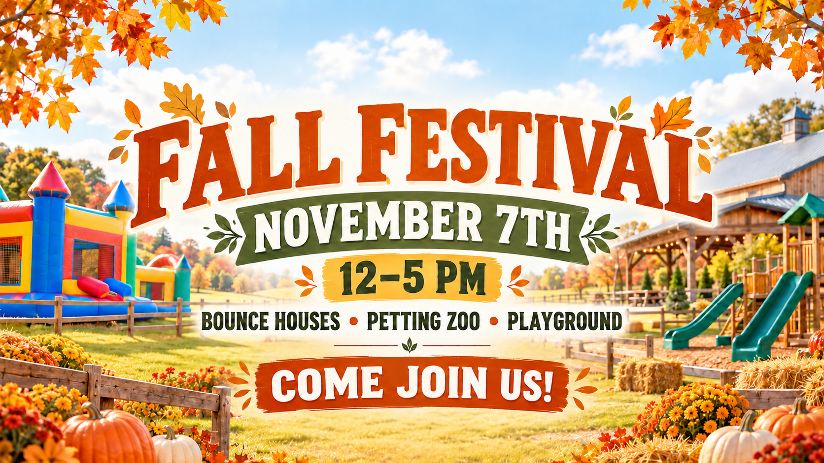 fall festival flyer with autumn fun